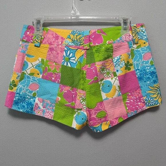 Lilly Pulitzer Multi-Color Patchwork Shorts Size 2 - Picture 2 of 3
